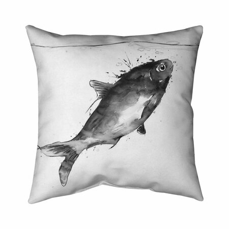 BEGIN HOME DECOR 26 x 26 in. Happy Swimming Fish-Double Sided Print Indoor Pillow 5541-2626-AN449